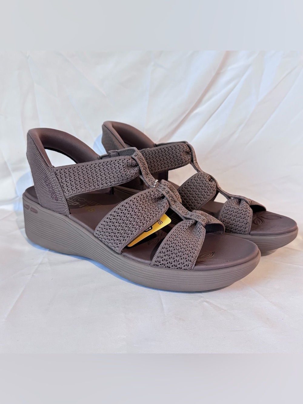 Skechers Women's Slip-ins Cali Pier Lite Wedge Sandals Lovely Mocha US Sz 10 NEW